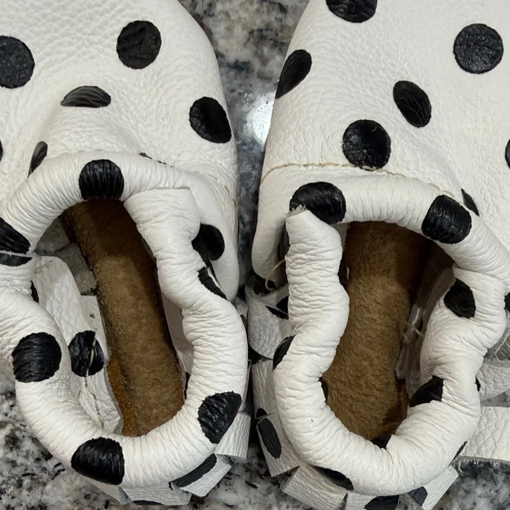 Polka Dot Leather Baby Shoes